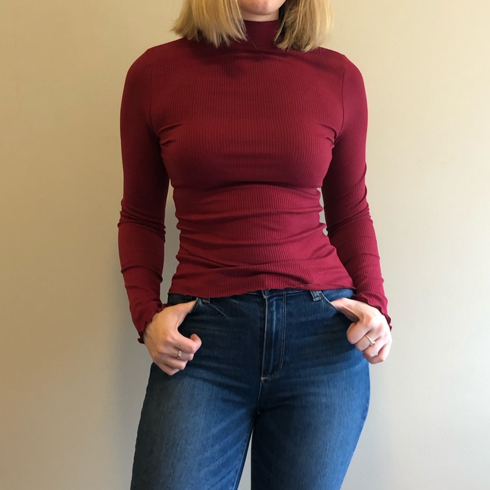 BP Berry Mock Neck Long Sleeved Shirt